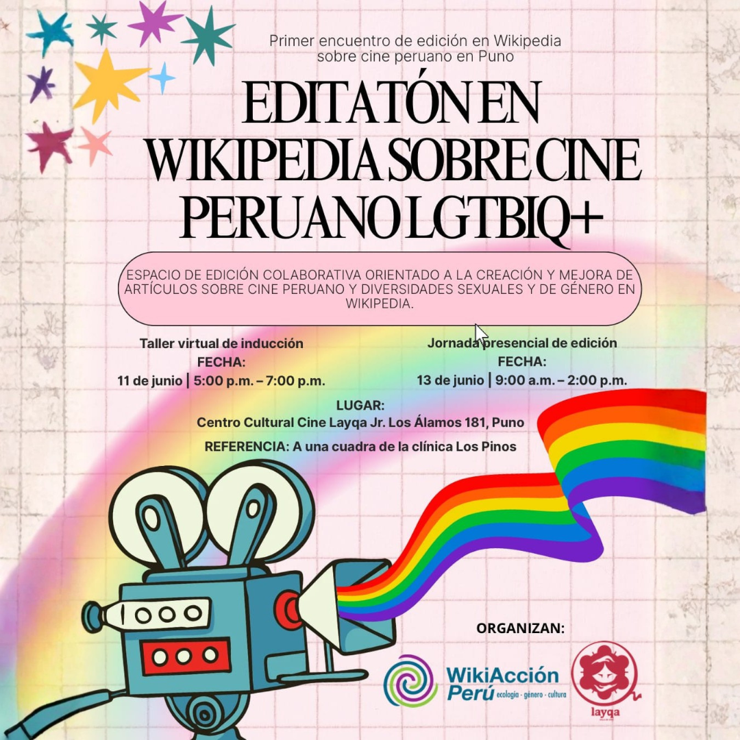 Encuentro de edición en Wikipedia sobre cine peruano LGTBIQ+ en la ciudad de Puno