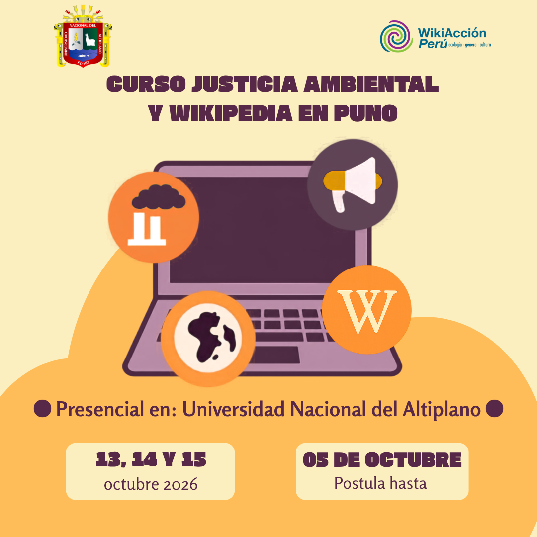 Curso Justicia Ambiental y Wikipedia en Puno 2026